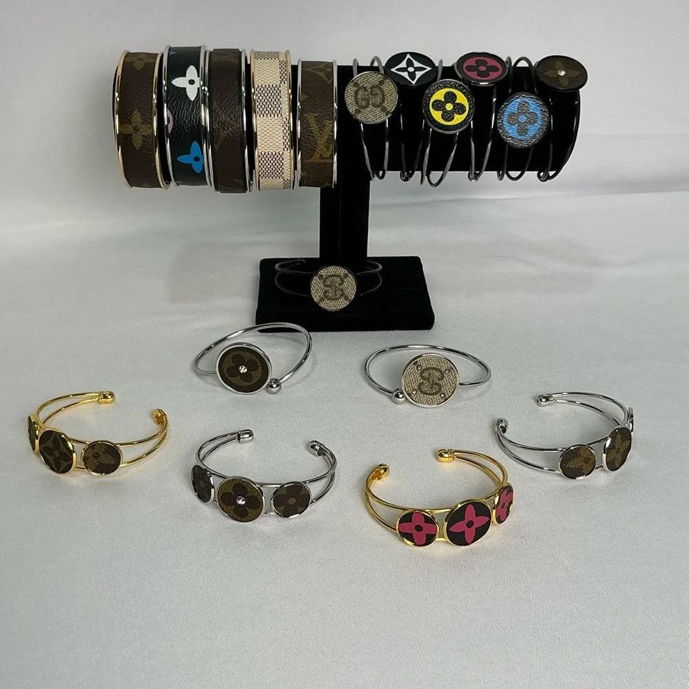 Louis Vuitton Pink Multicolor Murakami Canvas Gold Cuff Bracelet